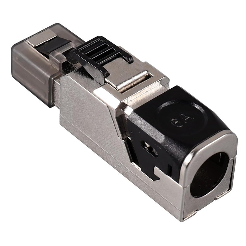 Gold Plated Cat6a Shielded Pass Through RJ45 Ethernet Connector Crimp Tool Easy Installation - Image 1